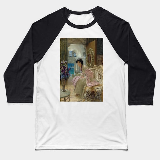 Watching And Waiting by Lawrence Alma-Tadema Baseball T-Shirt by Classic Art Stall